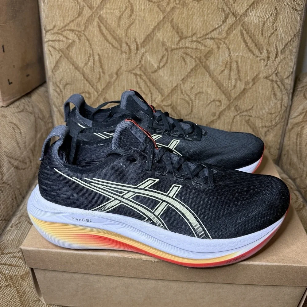 Asics Nimbus 27 Black/Khaki 1011B958-005 Men's Size 11.5 Running Walking Shoes